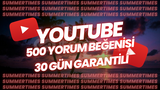 YOUTUBE 500 YORUM BEĞENİSİ 30 GÜN GARANTİLİ