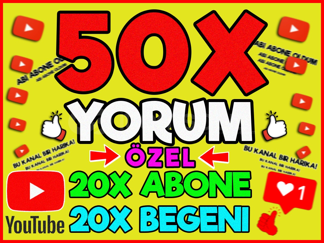 ⭐KALICI YOUTUBE 50X ÖZEL YORUM 20X ABONE 20x- ⭐KALICI YOUTUBE 50X ÖZEL YORUM 20X ABONE 20x-