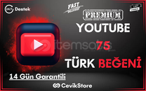 ⭐️YouTube 75 Türk Beğeni (Premium)⭐️