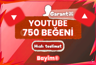 YOUTUBE 750 BEĞENİ / GARANTİLİ