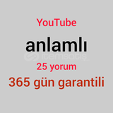 Youtube anlamlı 25 yorum-365 gün garantili-