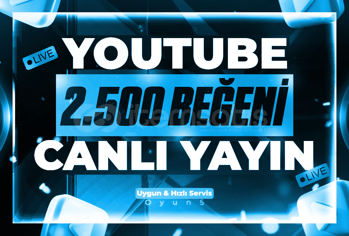 ⭐Youtube Canlı Yayın Beğeni 2.500 Adet⭐ ⭐Youtube Canlı Yayın Beğeni 2.500 Adet⭐