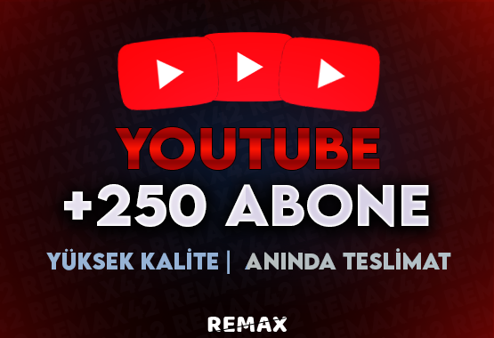 [Yüksek Kalite + Anlık] Youtube +250 Abone