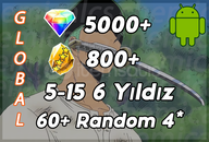 Zoro + 5000 Elmas + 800 Altın + 5-15 6 Yıldız